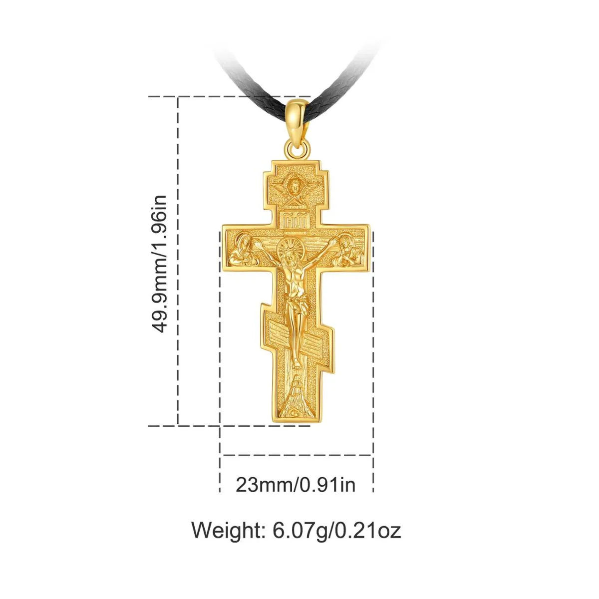 18K Gold Plated Silver Orthodox Cross Necklace - Image 7