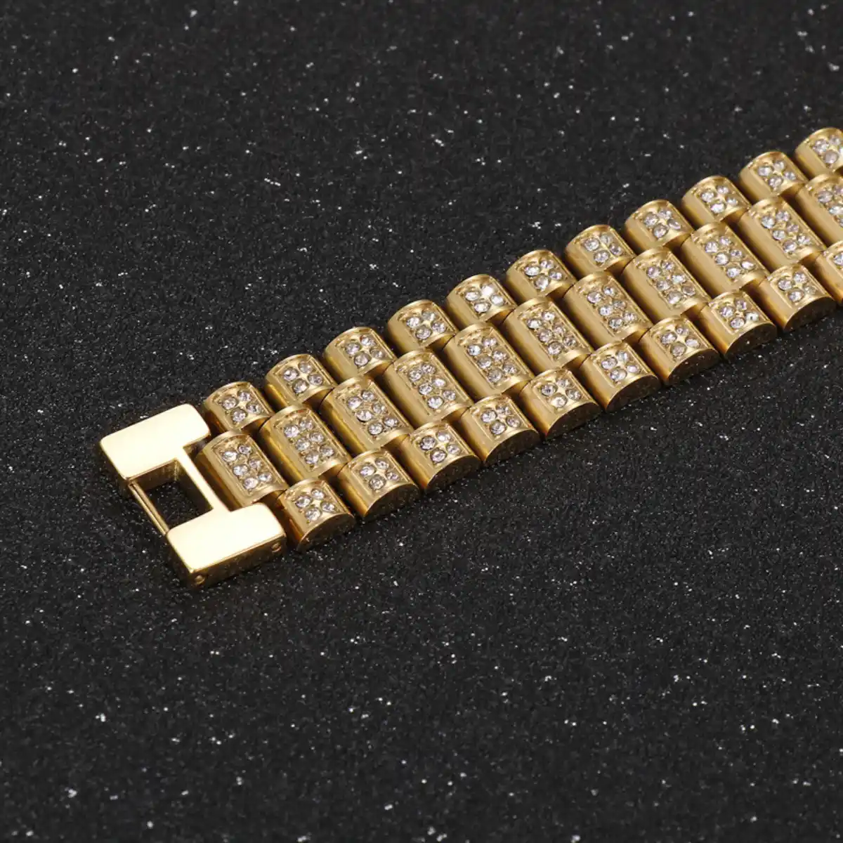 18mm Iced Out Gold Watch Band Chain Bracelet - Image 5