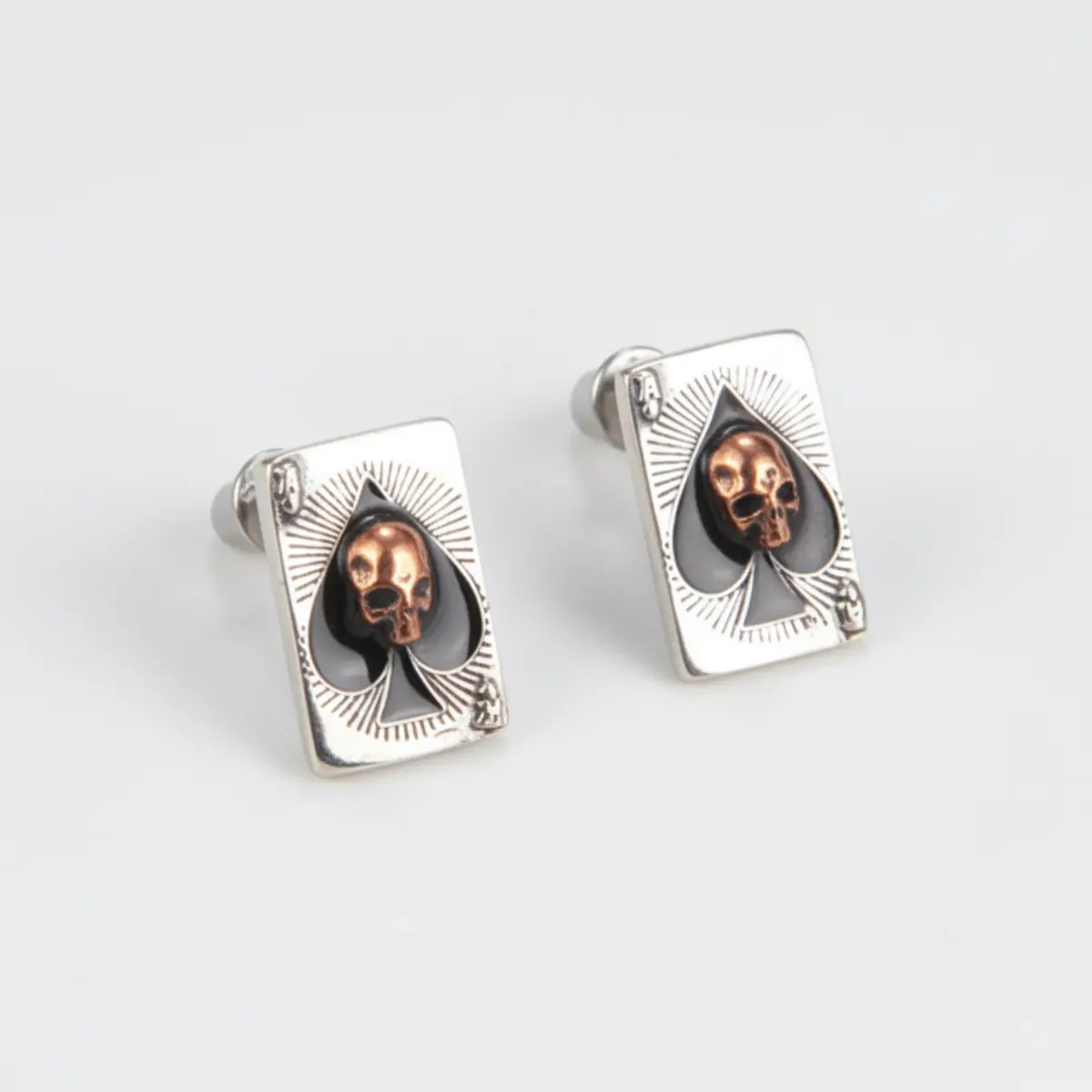 Ace of Spades Skull Earrings - Image 6
