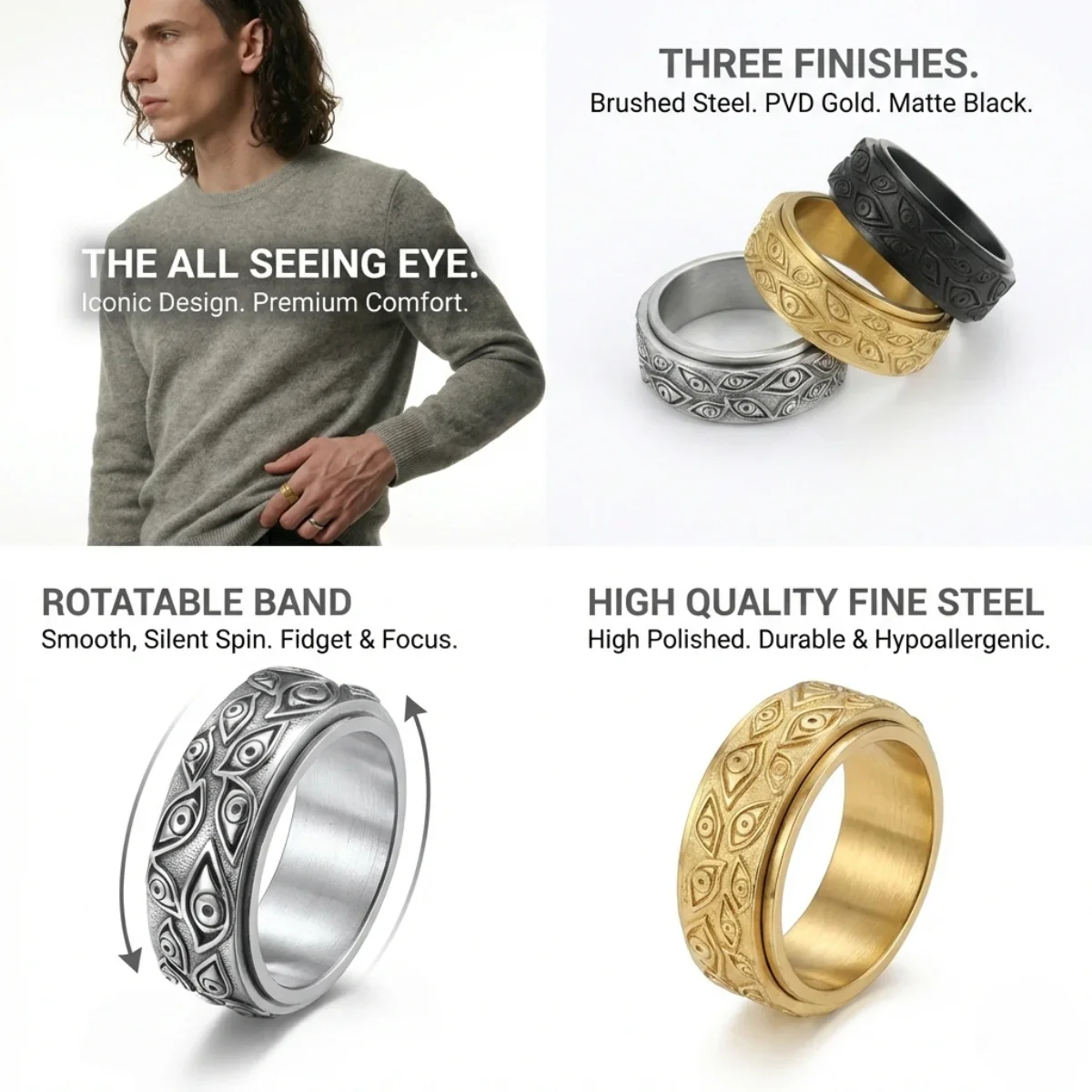 All Seeing Eye Spinner Ring - Image 5