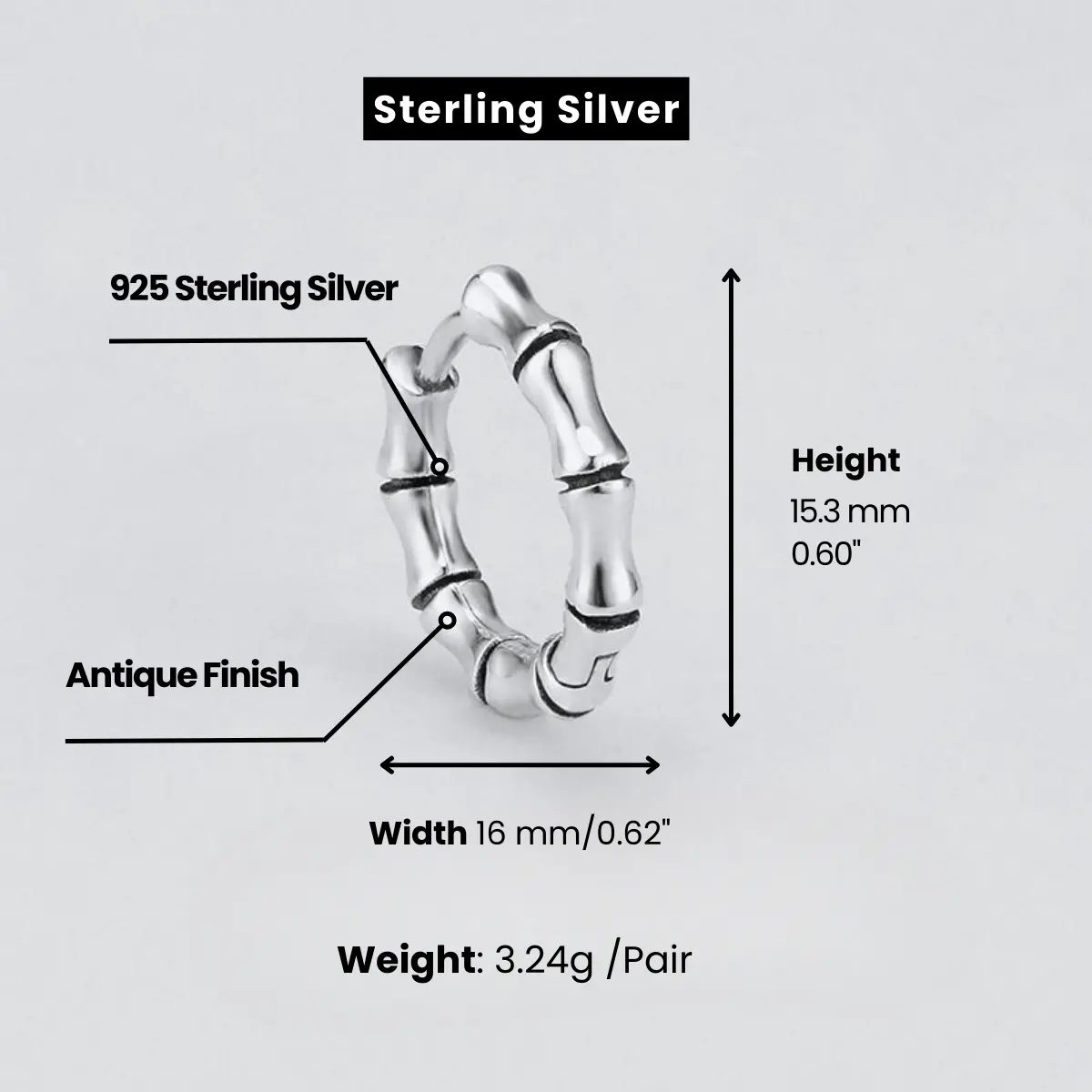 Bamboo Hoop Earrings - Image 6
