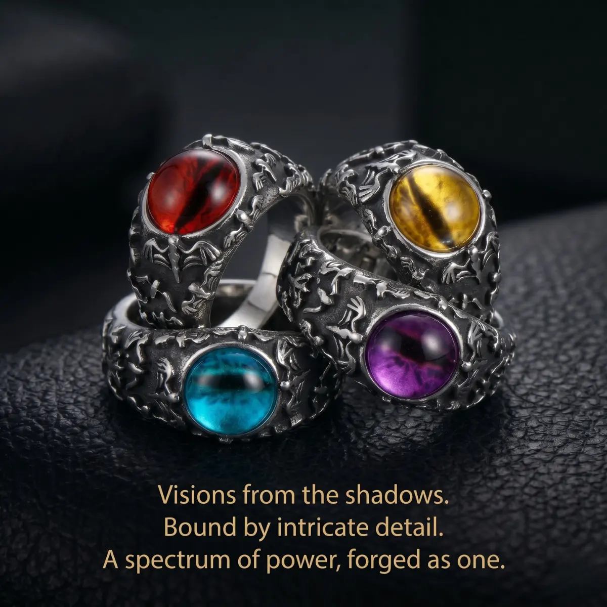 Bat Silver Eyeball Ring - Image 4