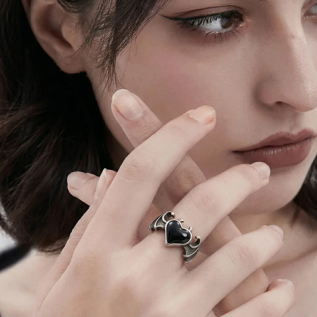 Bat Wing Heart Ring - Image 2
