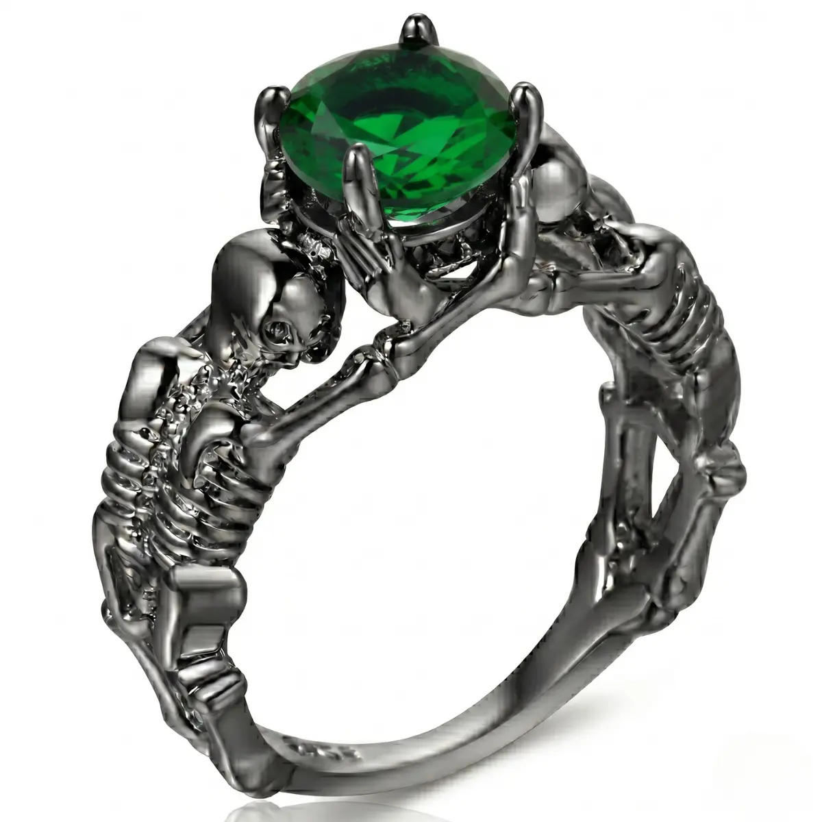 Black Skeleton Skull Engagement Ring - Image 11