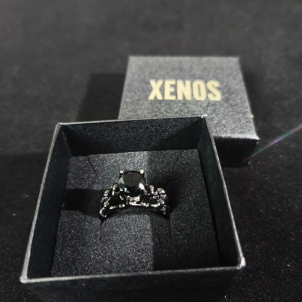 Black Skeleton Skull Engagement Ring - Image 7