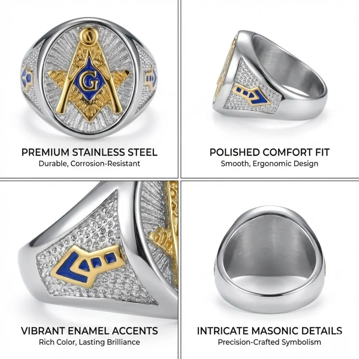 Blue Lodge Ring with Blue G - Image 4