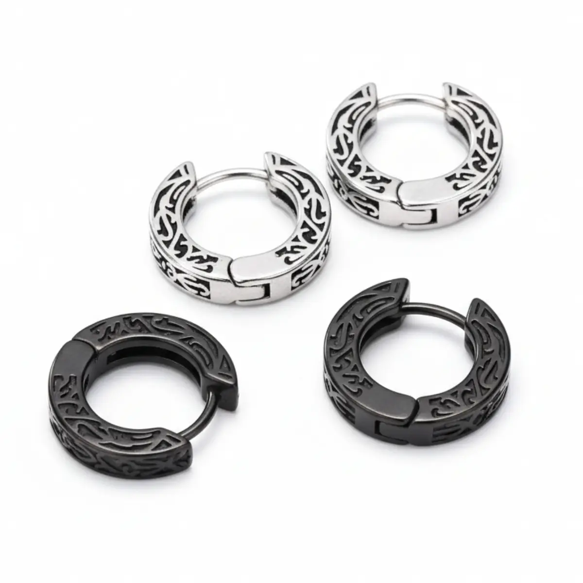 Celtic Knot Huggie Hoop Earrings - Image 7