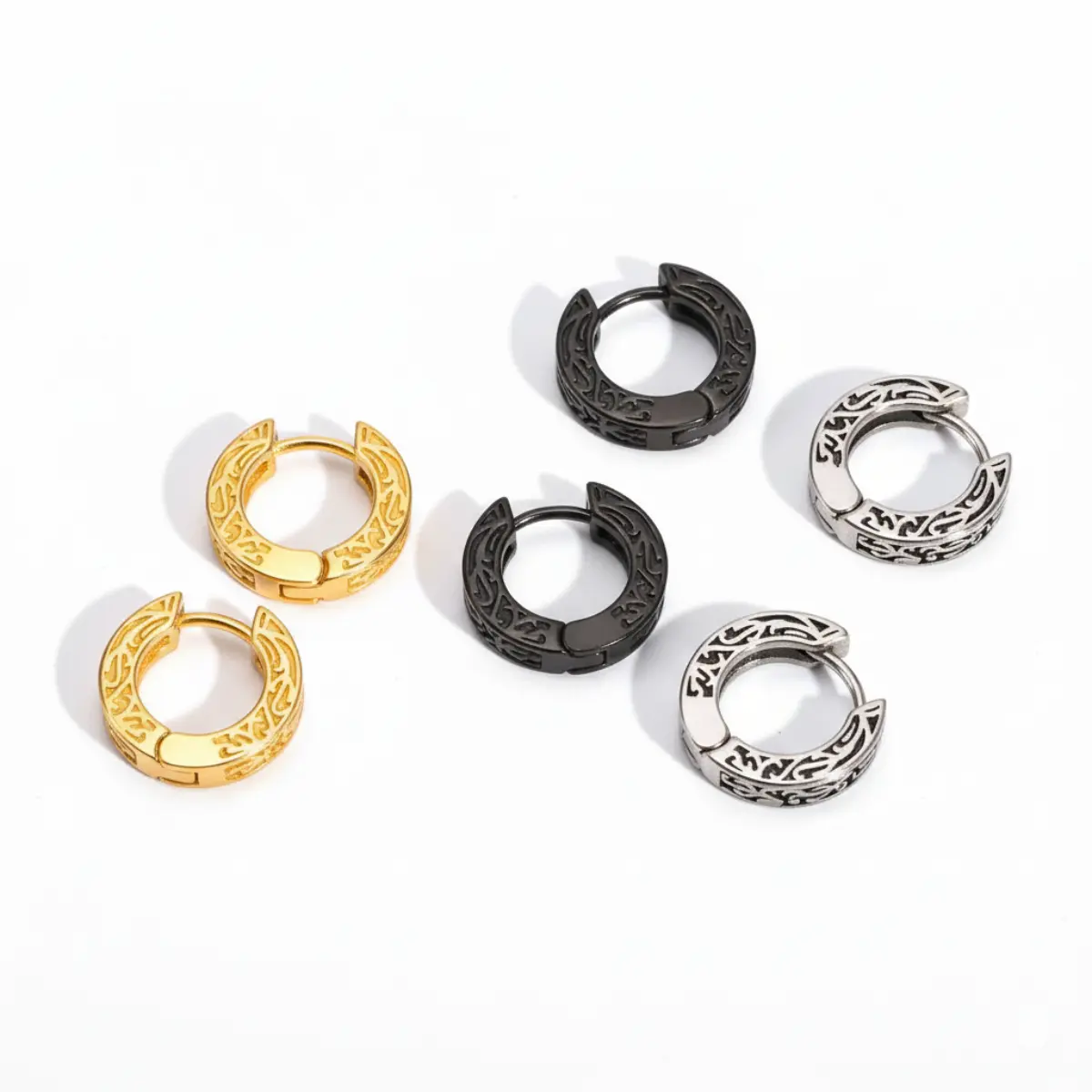 Celtic Knot Huggie Hoop Earrings - Image 8