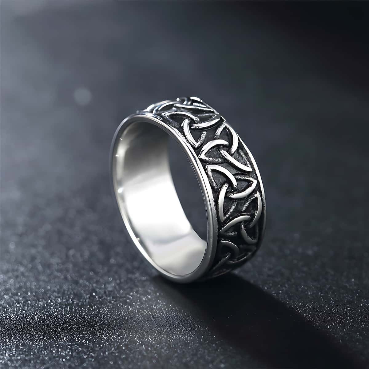 Stainless Steel Celtic Knot Band Ring - Image 3