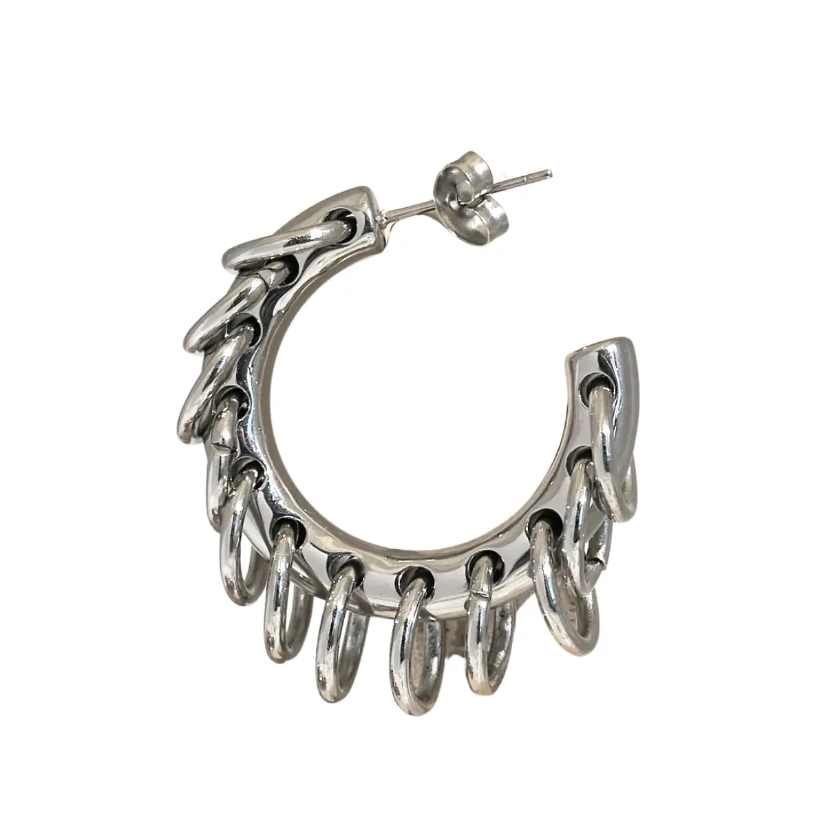 Chain Link C-Hoop Earrings - Image 7