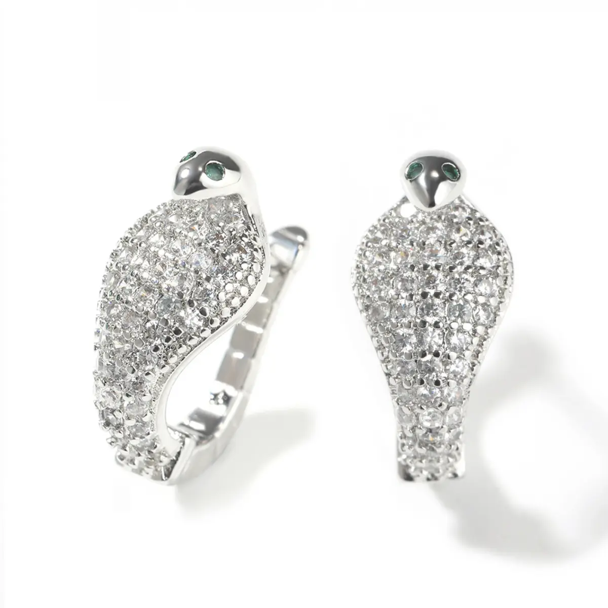 Pave Diamond Cobra Earrings - Image 5