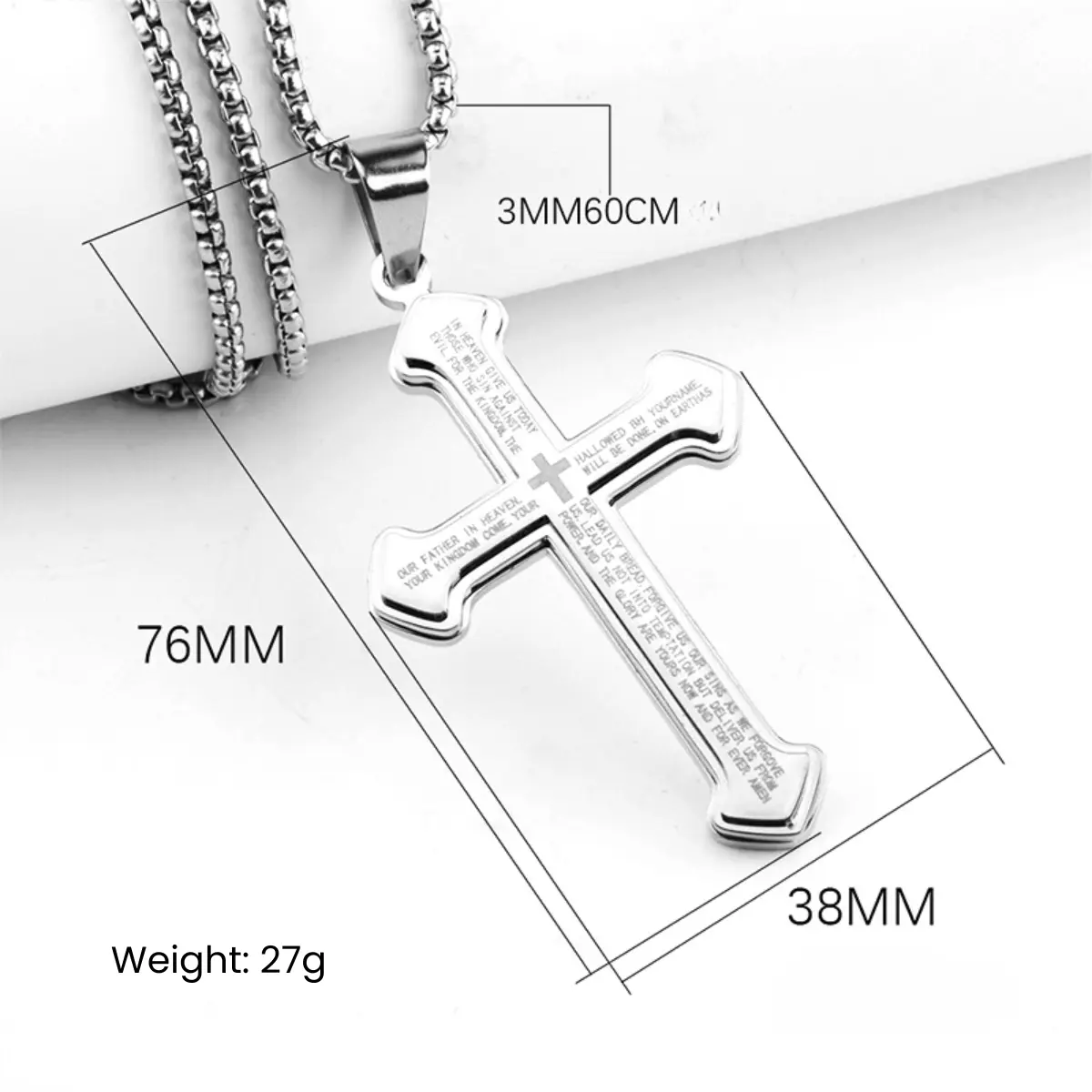 Cross Necklace with Bible Verse - Image 11
