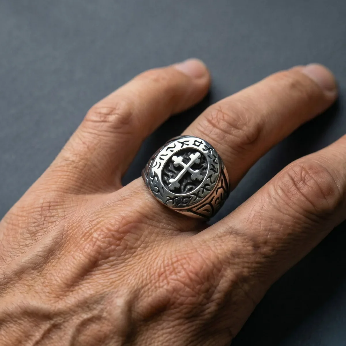Crusader Cross Ring - Image 3