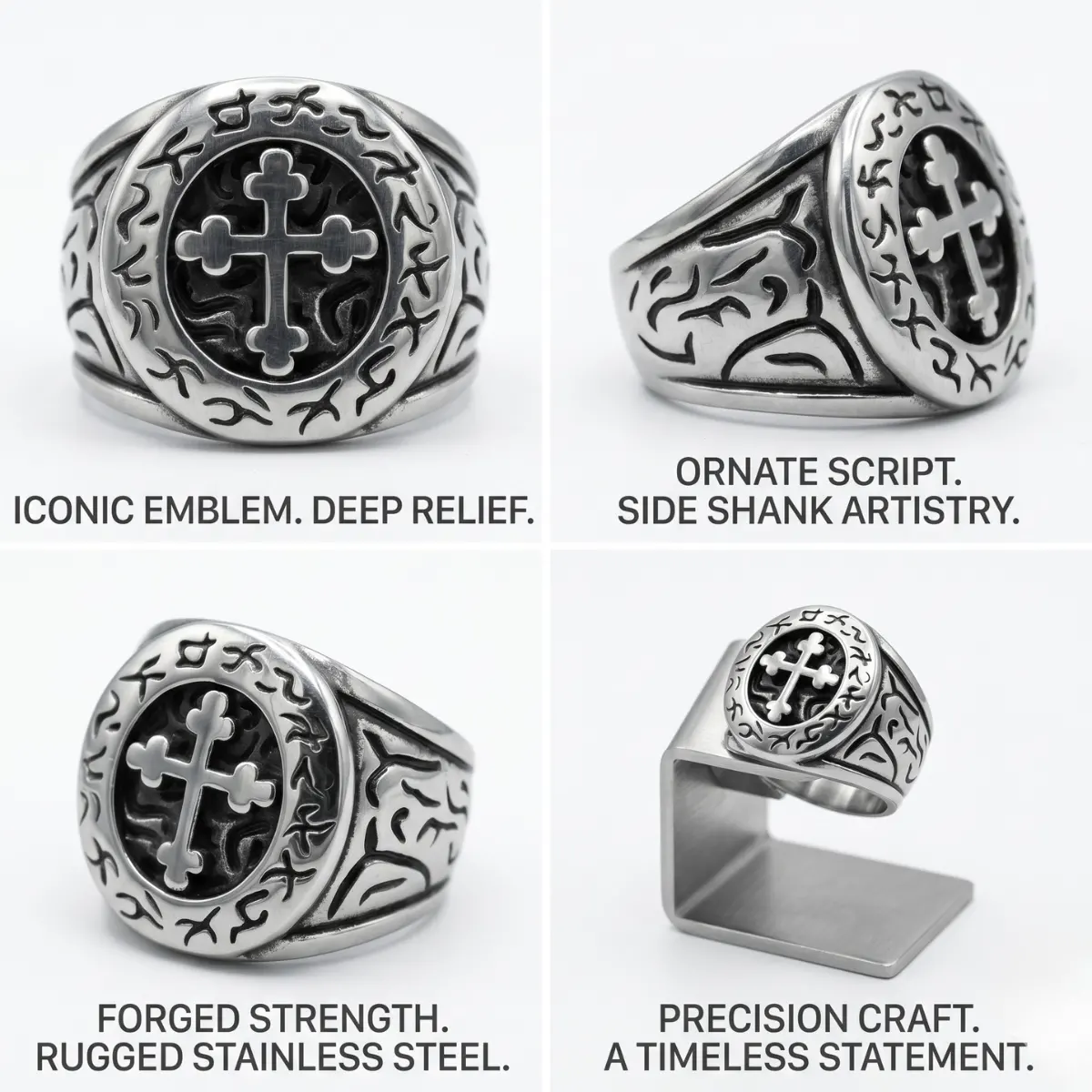 Crusader Cross Ring - Image 4