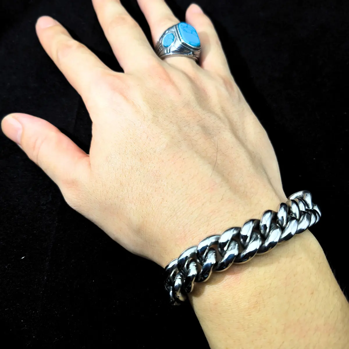 Cuban Bracelet Silver 14mm - Image 2