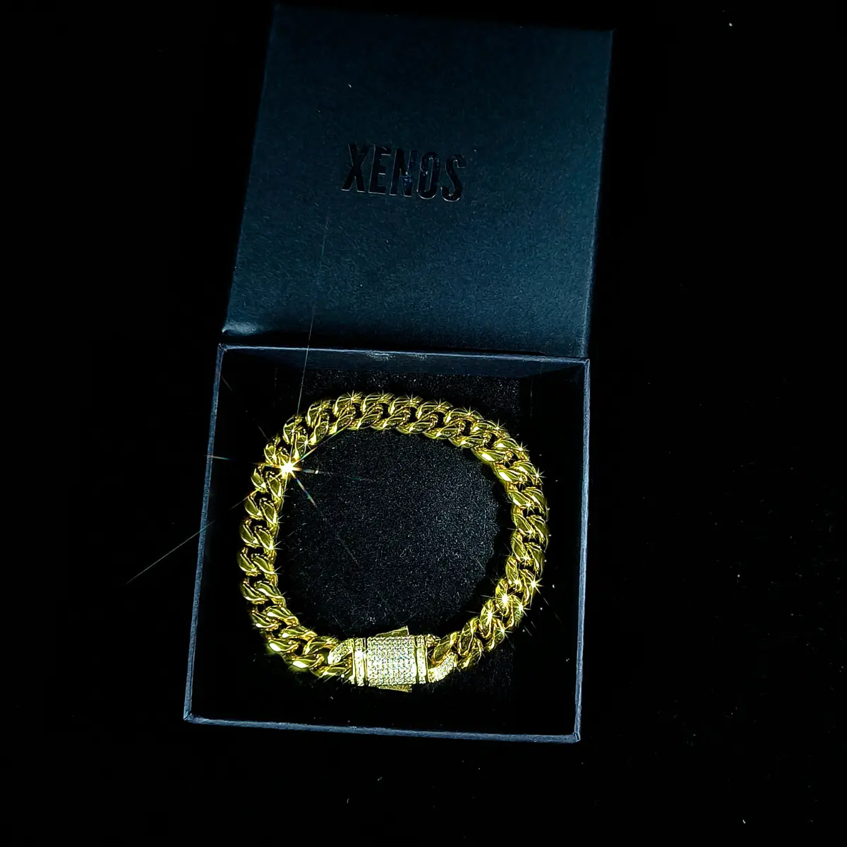 Cuban Link Bracelet CZ Gold 10mm - Image 5