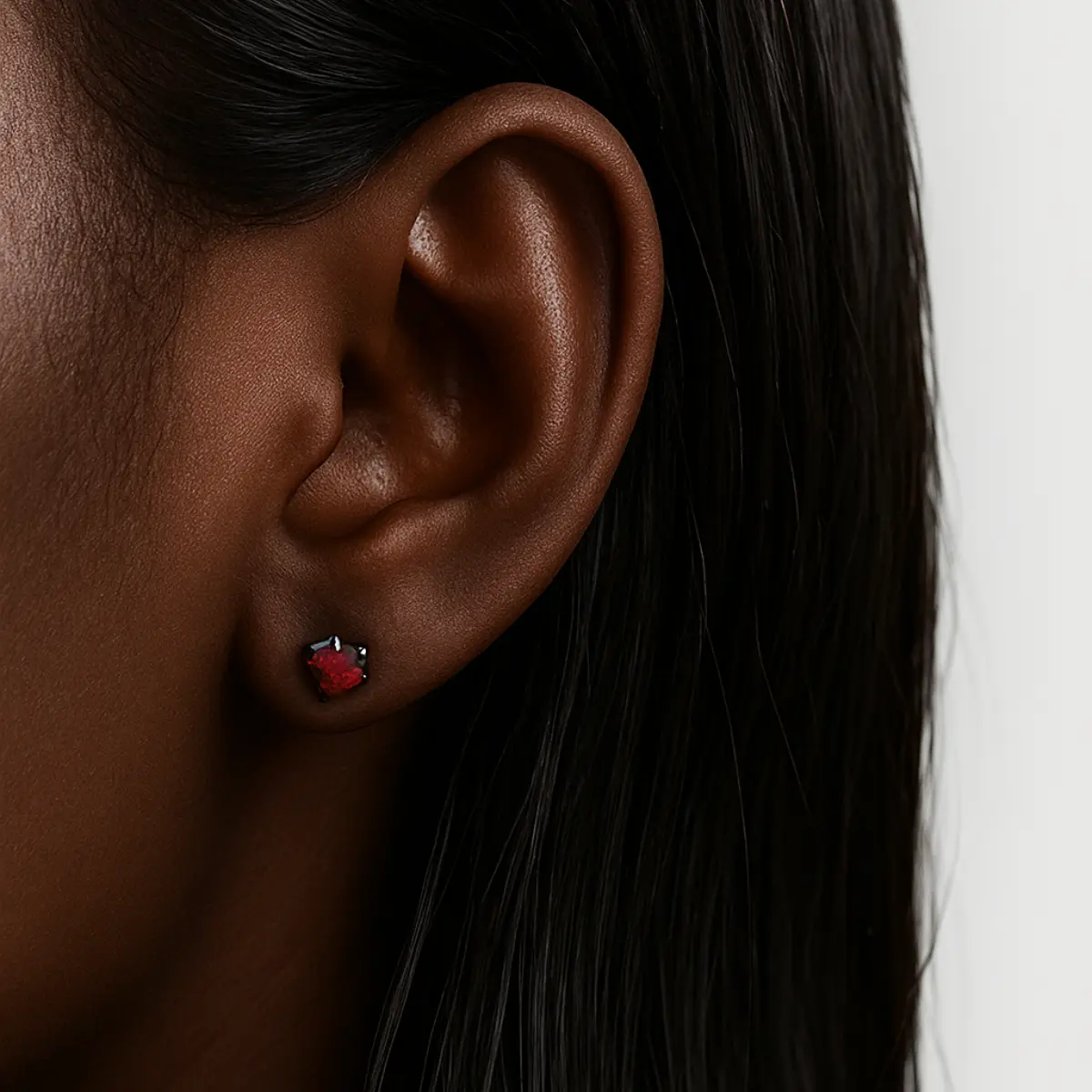CZ Diamond Claw Stud Earrings Stainless Steel - Image 3