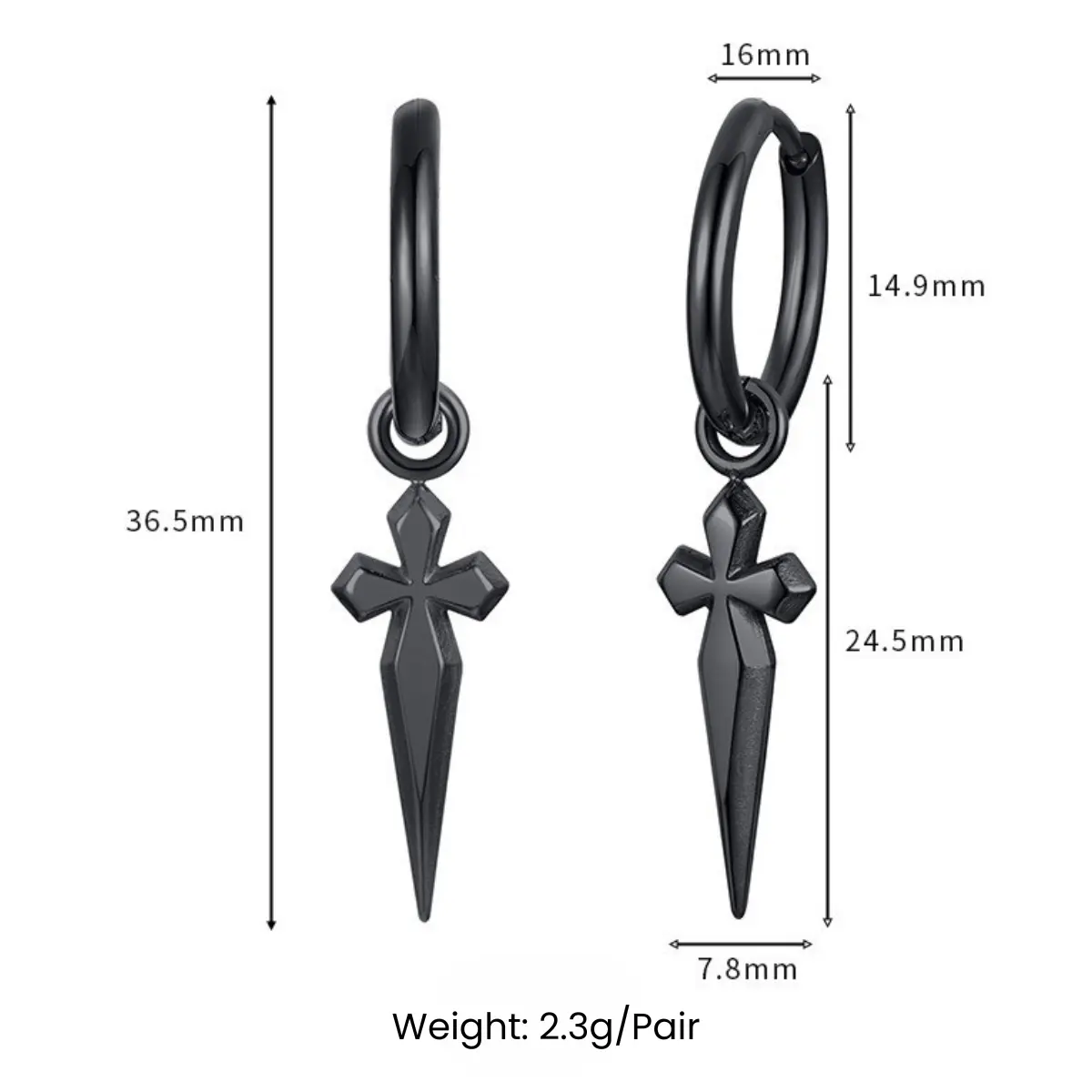 Men's Dagger Earrings - Image 9