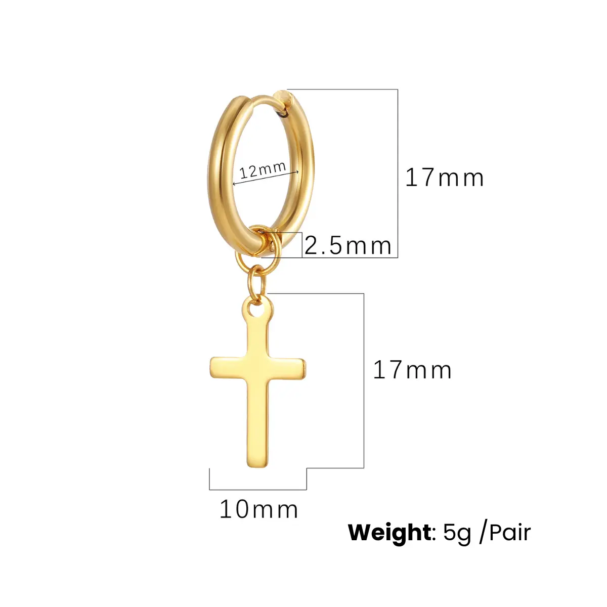 Dangling Cross Earrings - Image 5