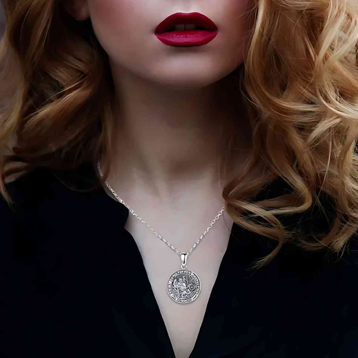 Detailed St. Christopher Medal Necklace - Image 5