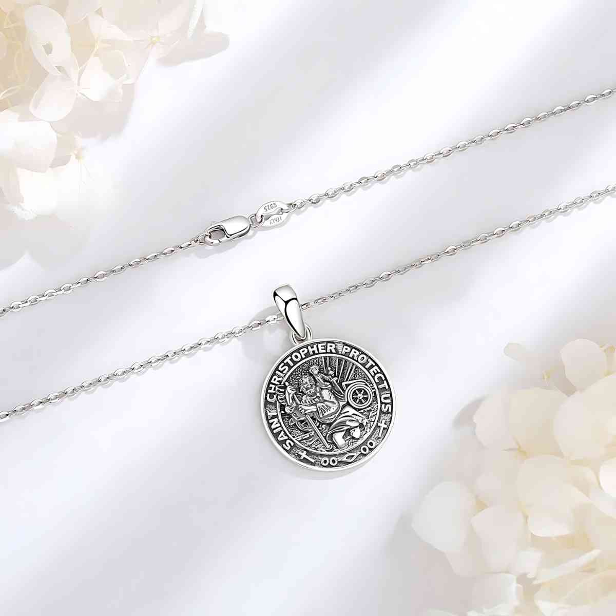 Detailed St. Christopher Medal Necklace - Image 6
