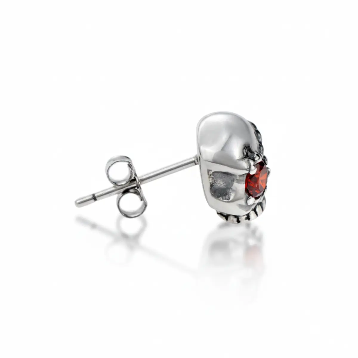 Diamond Eye Skull Stud Earrings - Image 7