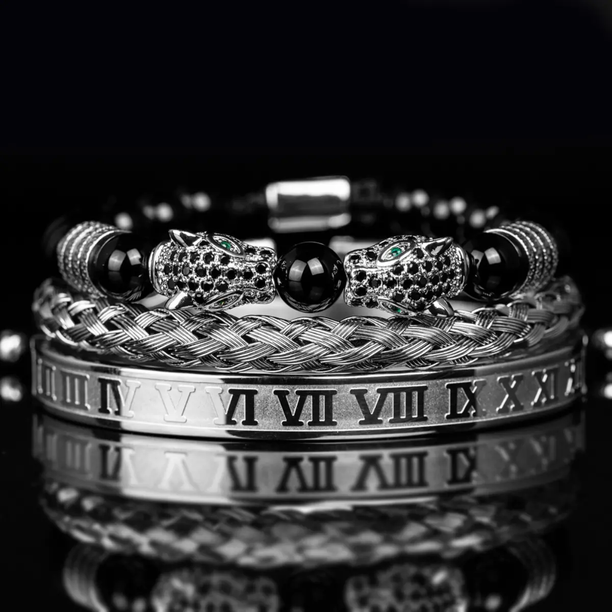 Double Leopard Men's Bracelet Set - Image 2
