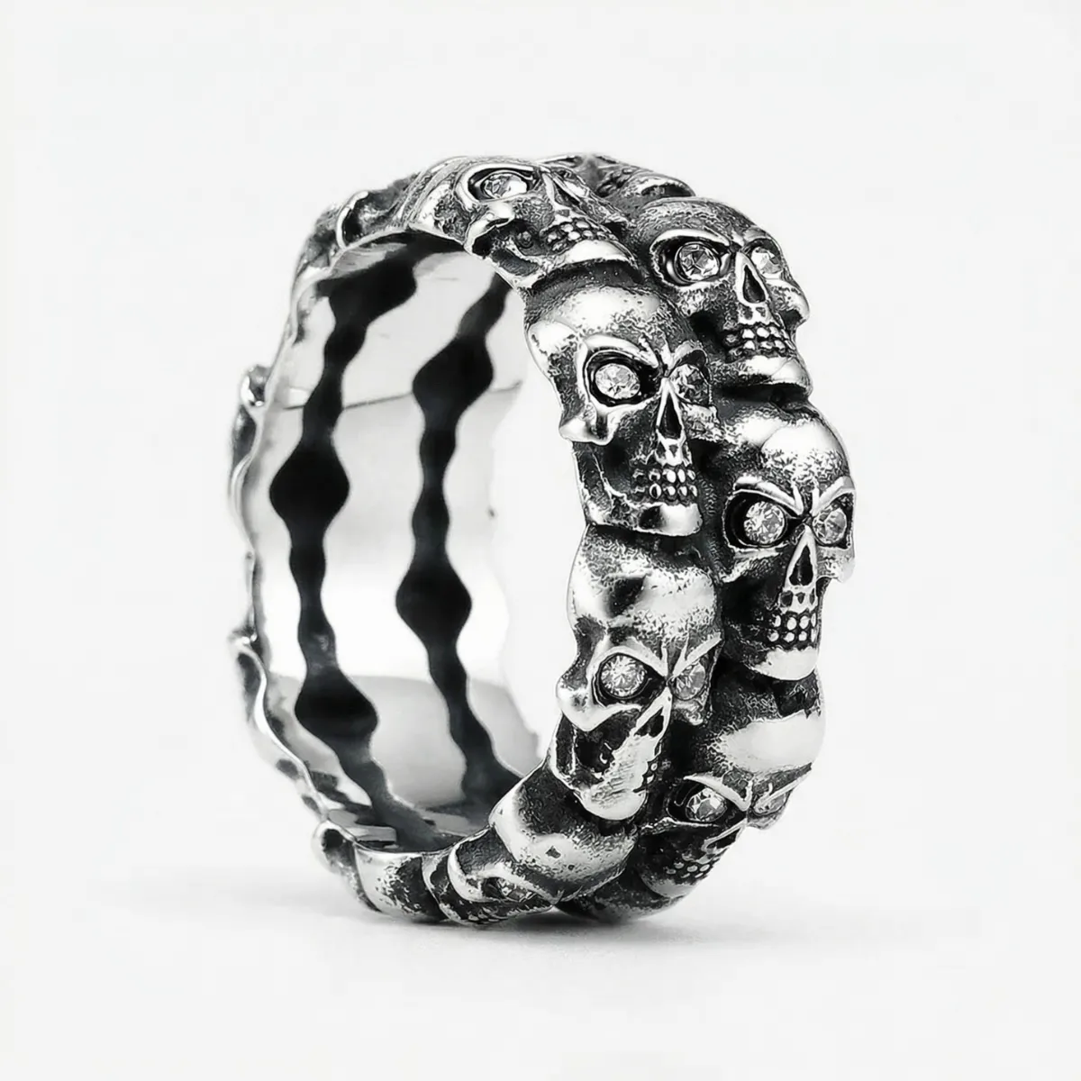 Double Row Skull Ring Stainless Steel - Image 7