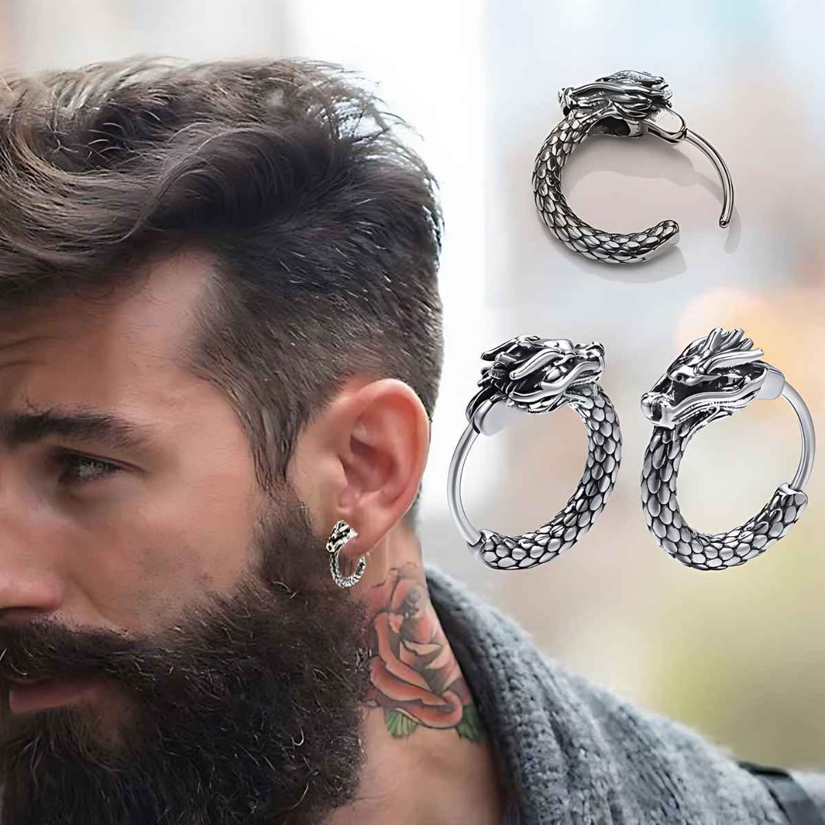 Dragon Earrings for Men - Image 4