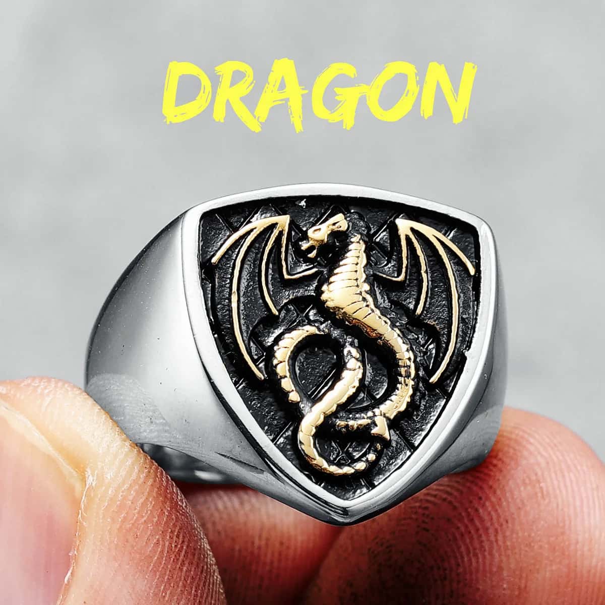 Celtic Dragon Signet Ring - Image 4