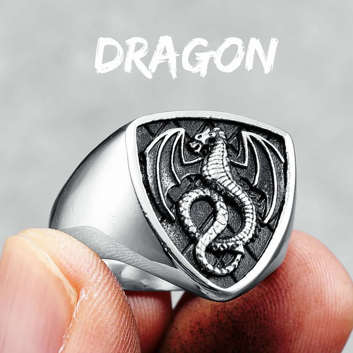 Celtic Dragon Signet Ring - Image 5