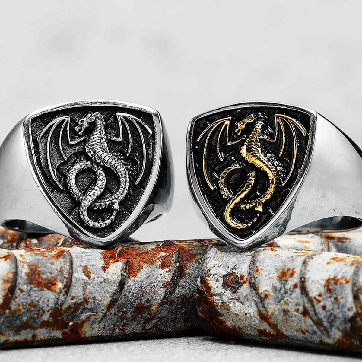 Celtic Dragon Signet Ring - Image 6