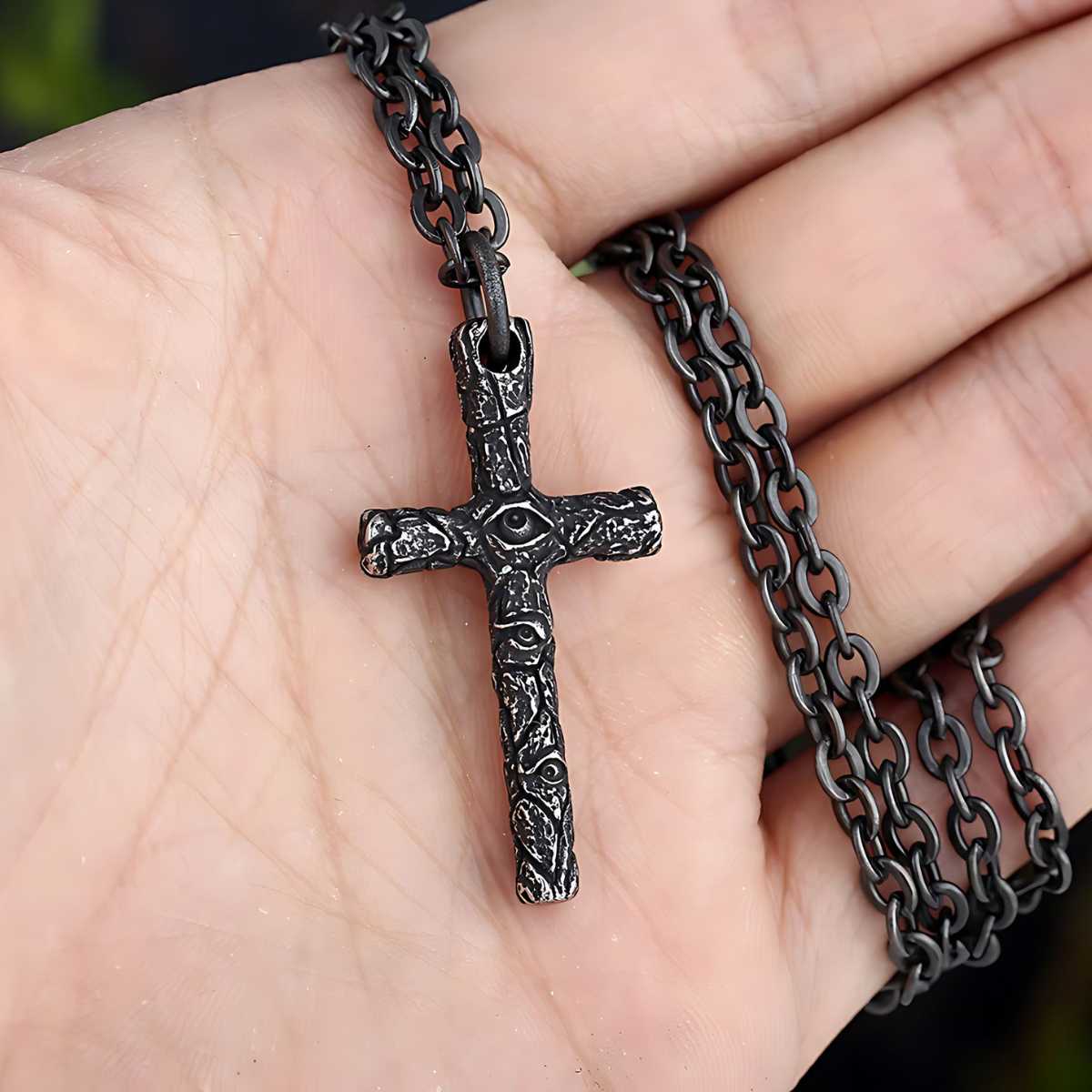 Evil Eye Cross Necklace - Image 3