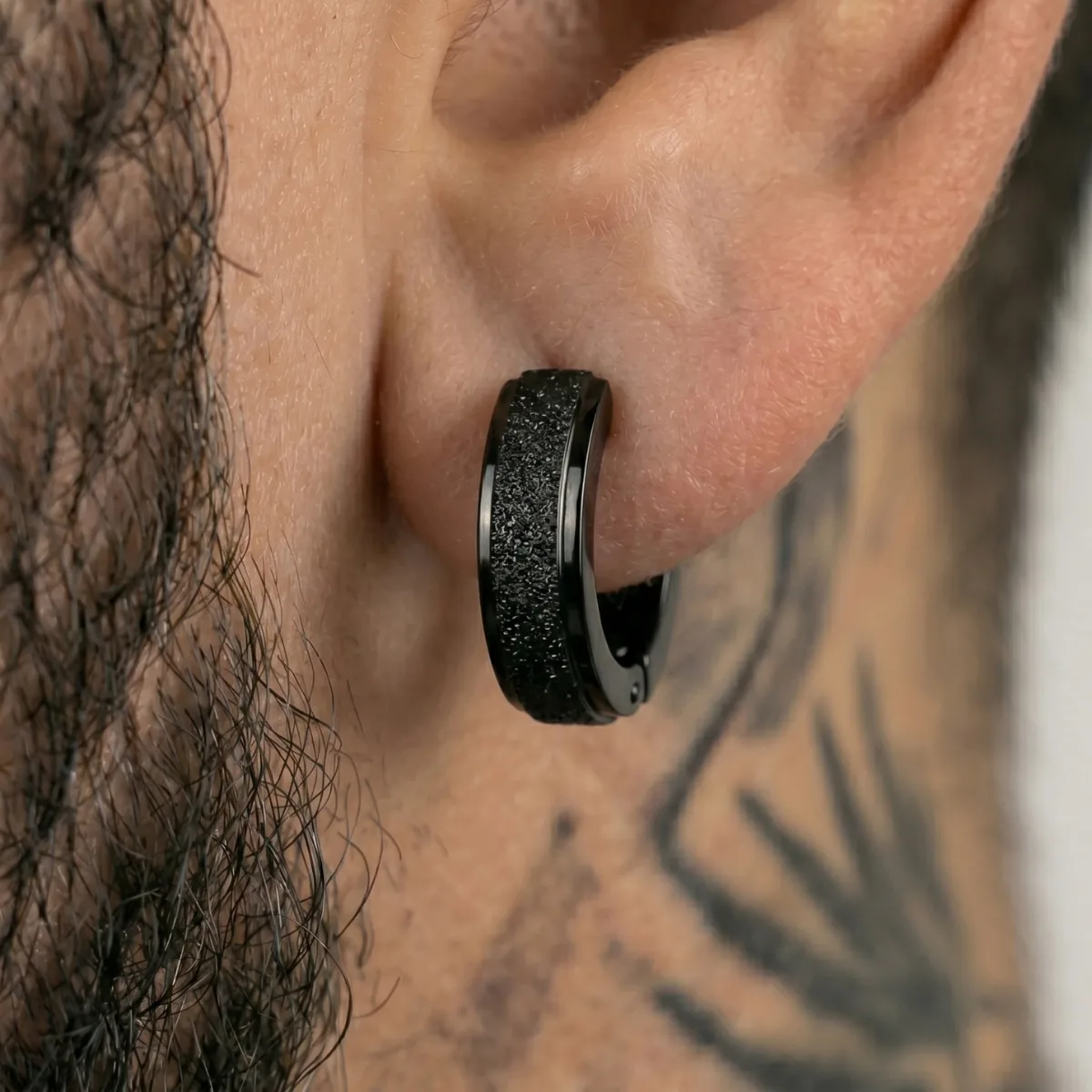 Frosted Hoop Earrings - Image 4