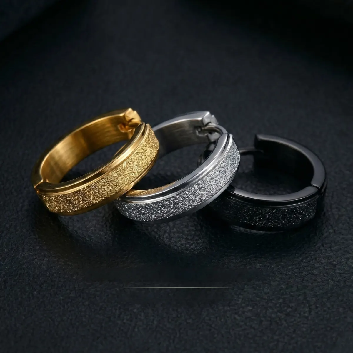 Frosted Hoop Earrings - Image 6