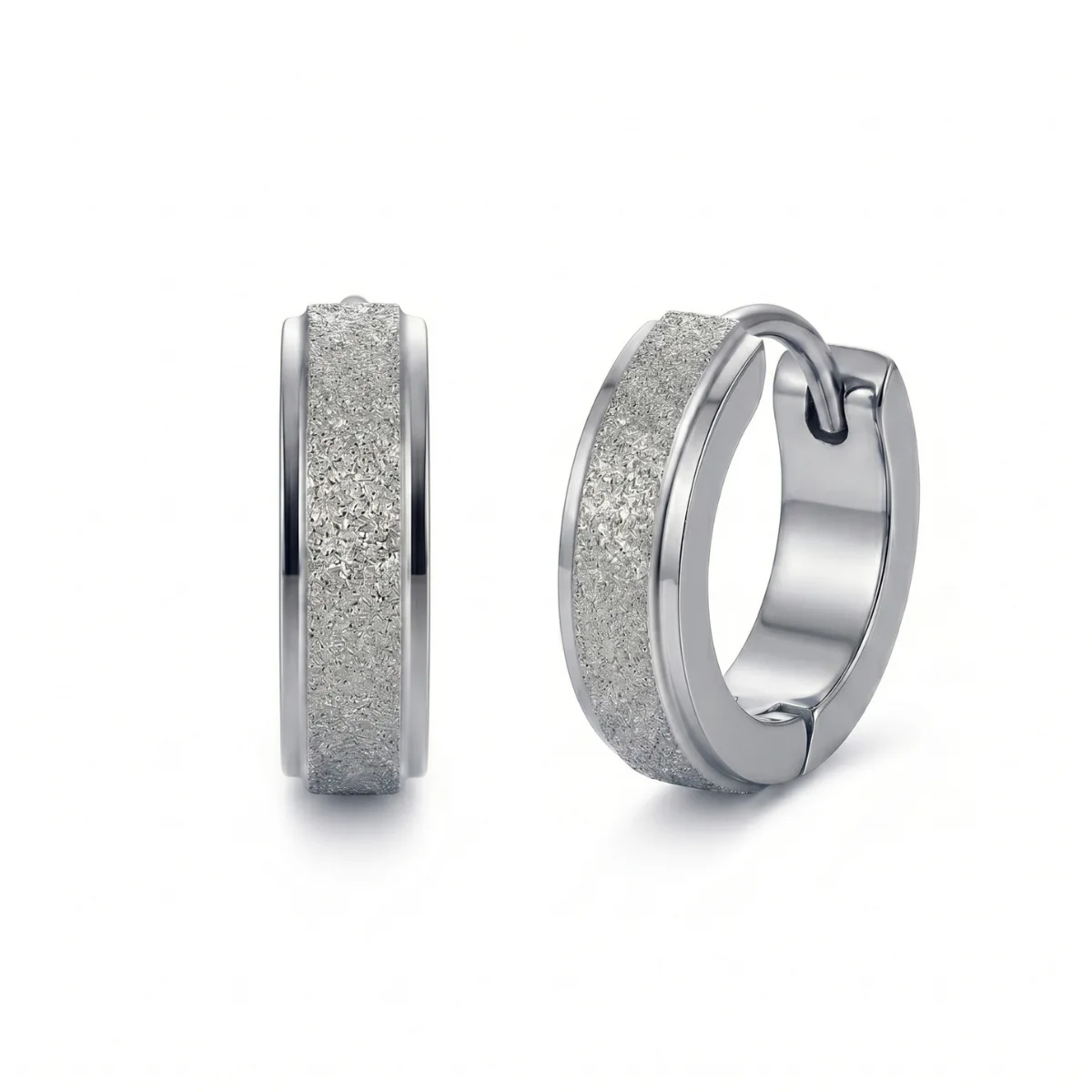 Frosted Hoop Earrings - Image 8
