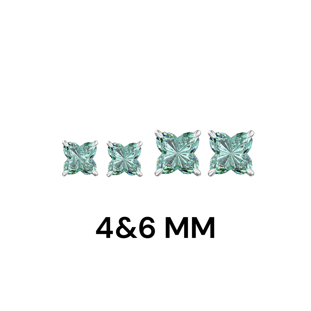 Green Diamond Stud Earrings Sterling Silver - Image 8