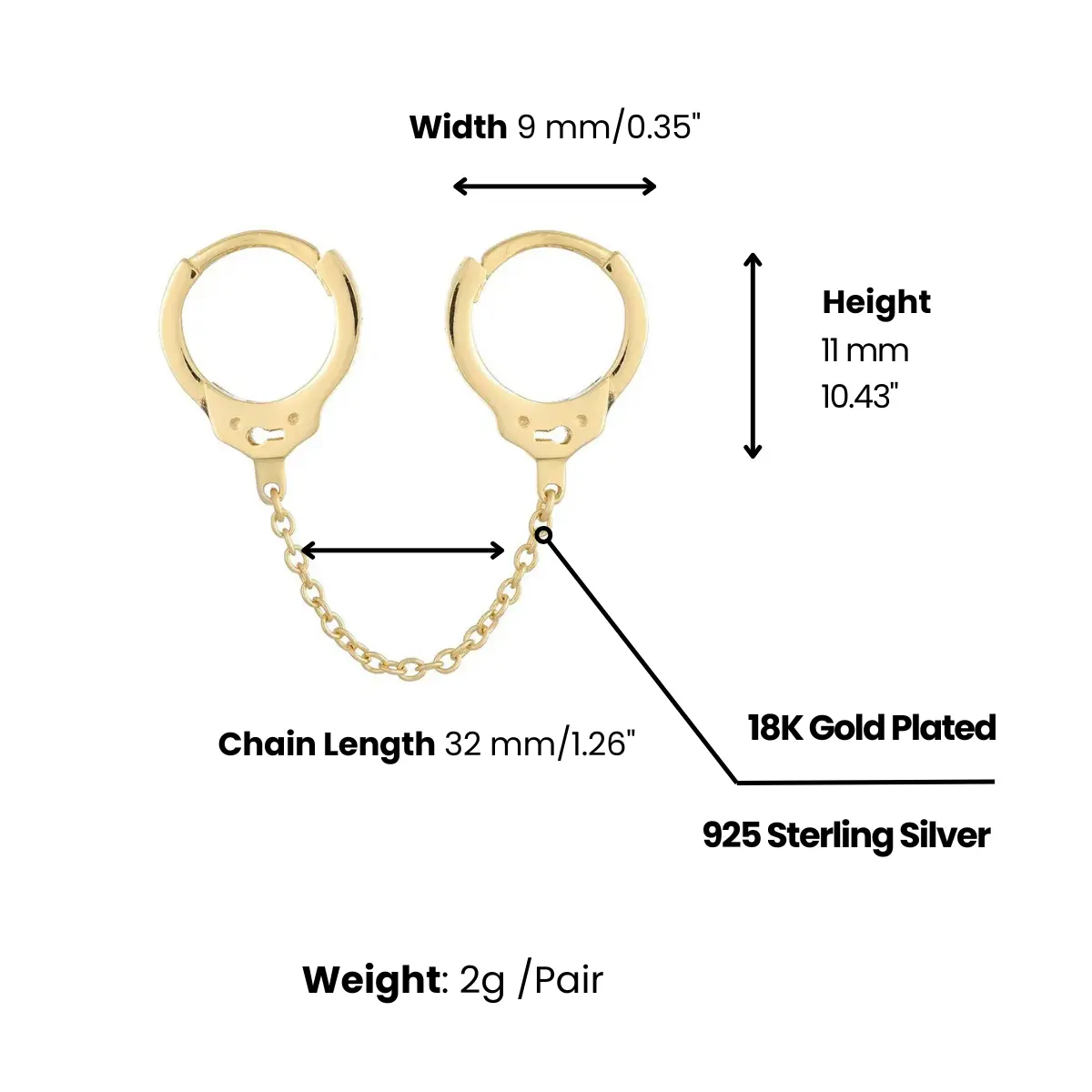 Handcuff Earrings Sterling Silver - Image 9