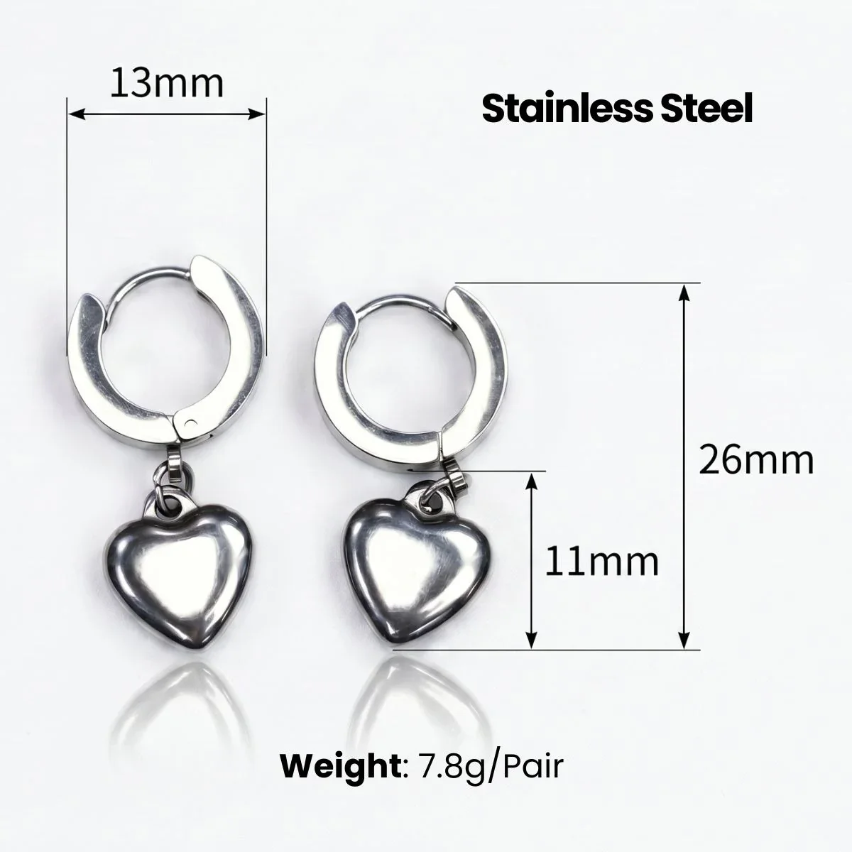 Heart Dangle Earrings - Image 7
