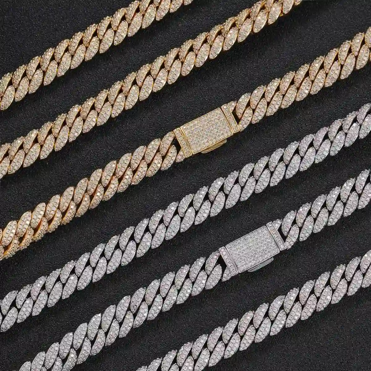 Iced Out Cuban Link Bracelet Silver 10mm - Image 4