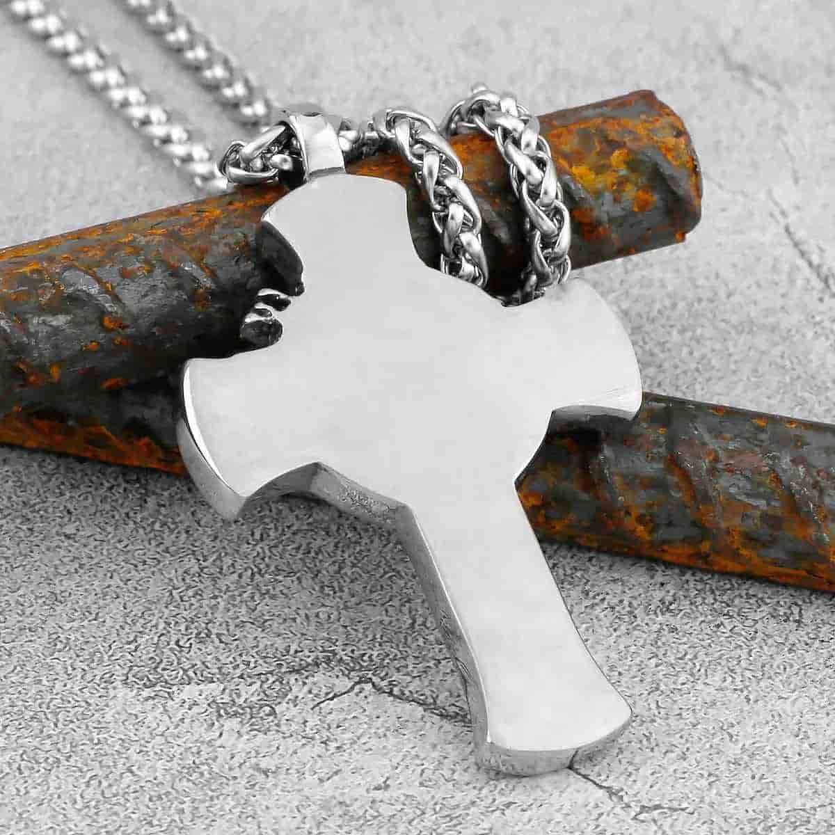 INRI Face of Jesus Cross Pendant - Image 5