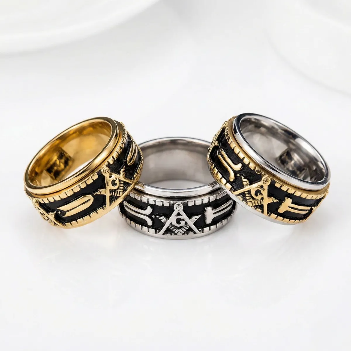 Masonic Working Tools Spinner Ring - Image 5