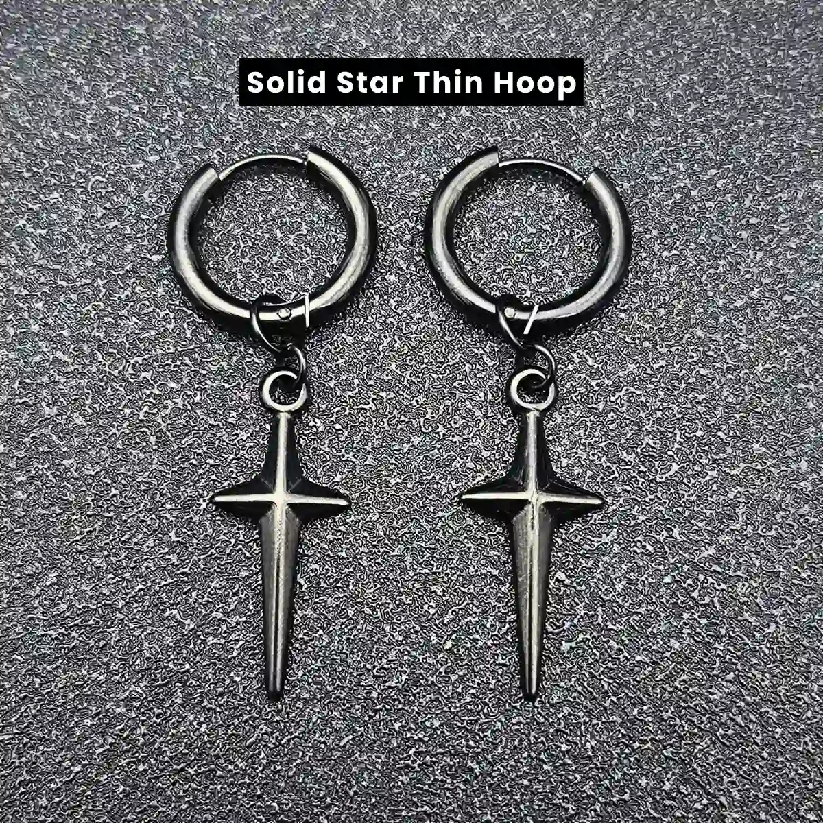 Men's Star Dangle Earrings - Image 12
