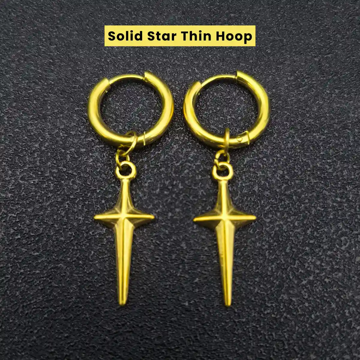 Men's Star Dangle Earrings - Image 16