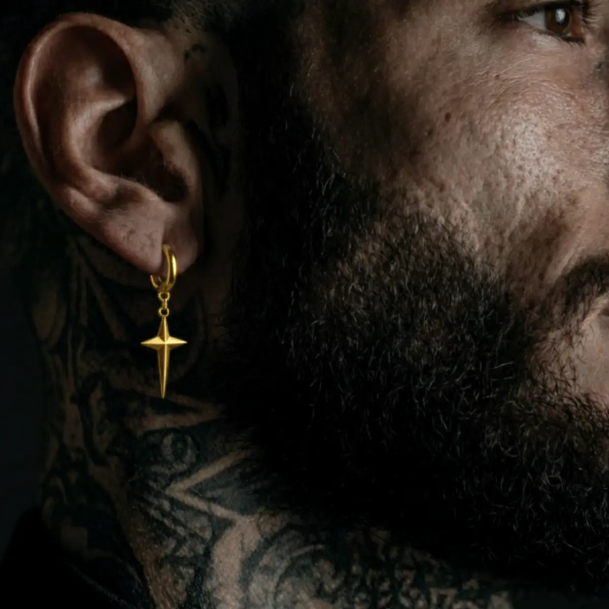 Men's Star Dangle Earrings - Image 3