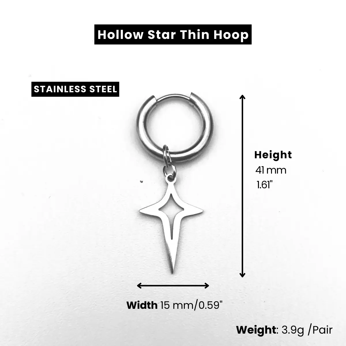 Men's Star Dangle Earrings - Image 4