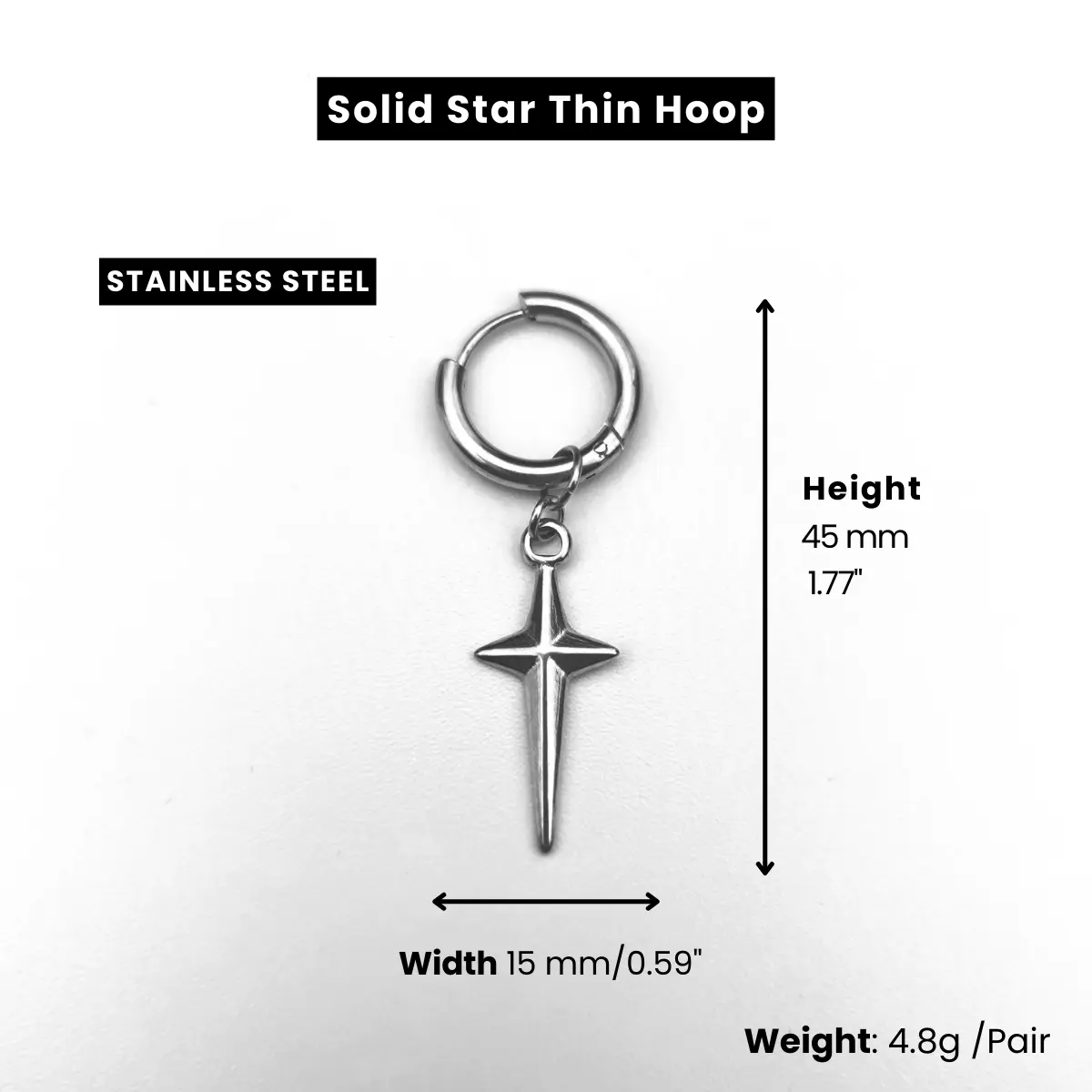 Men's Star Dangle Earrings - Image 6