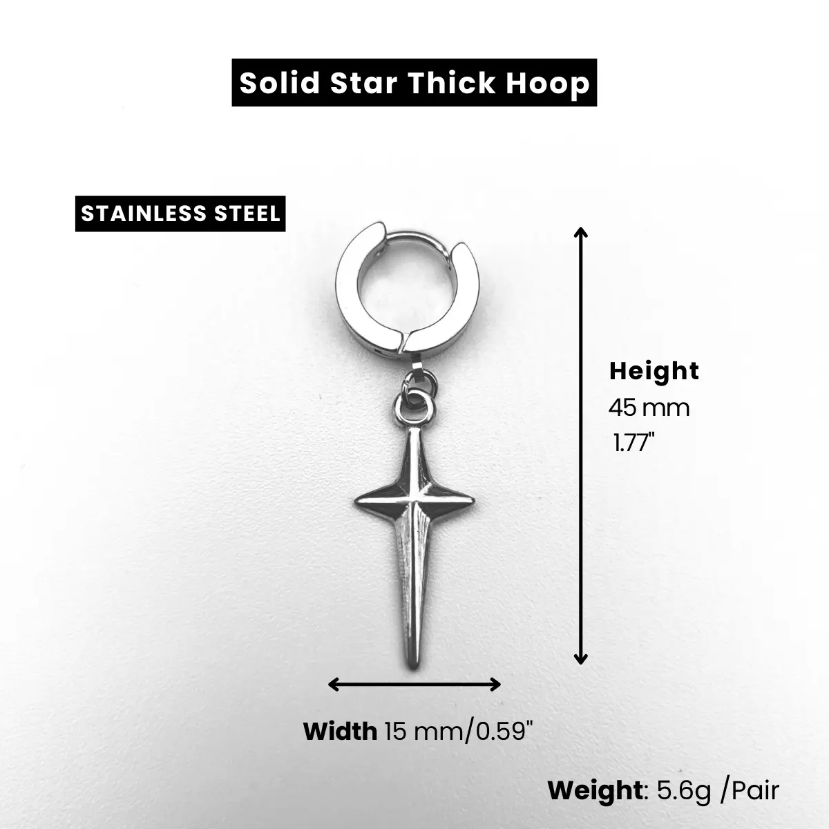 Men's Star Dangle Earrings - Image 7