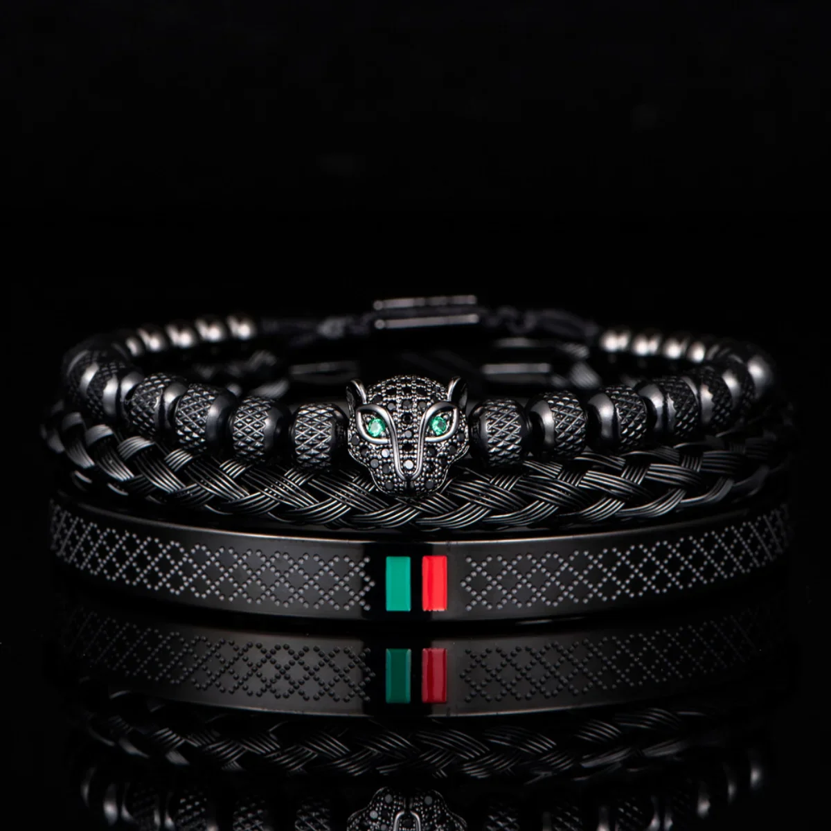 Men's Panther Bracelet Set