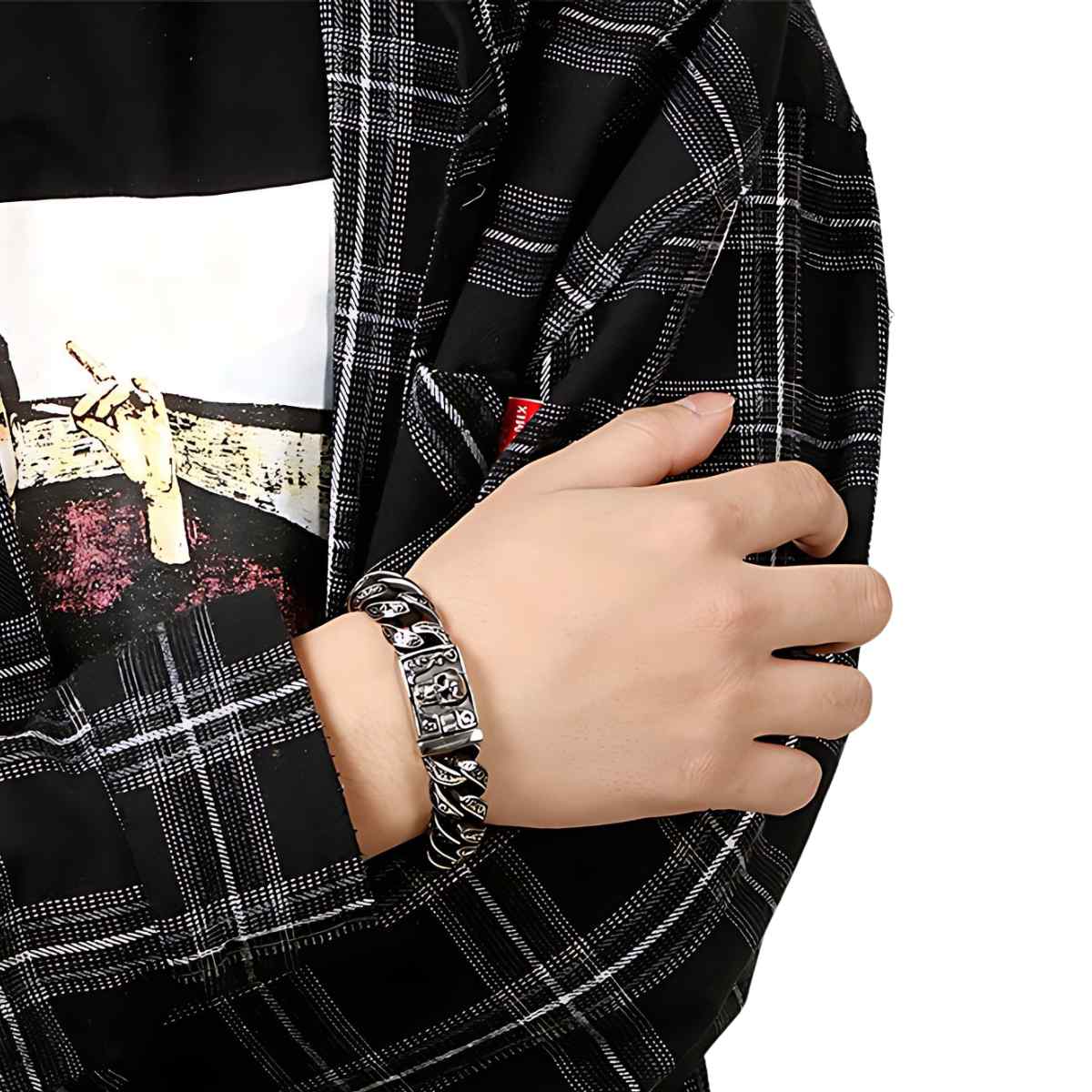 Men's Skull Link Bracelet - Image 3